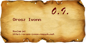 Orosz Ivonn névjegykártya